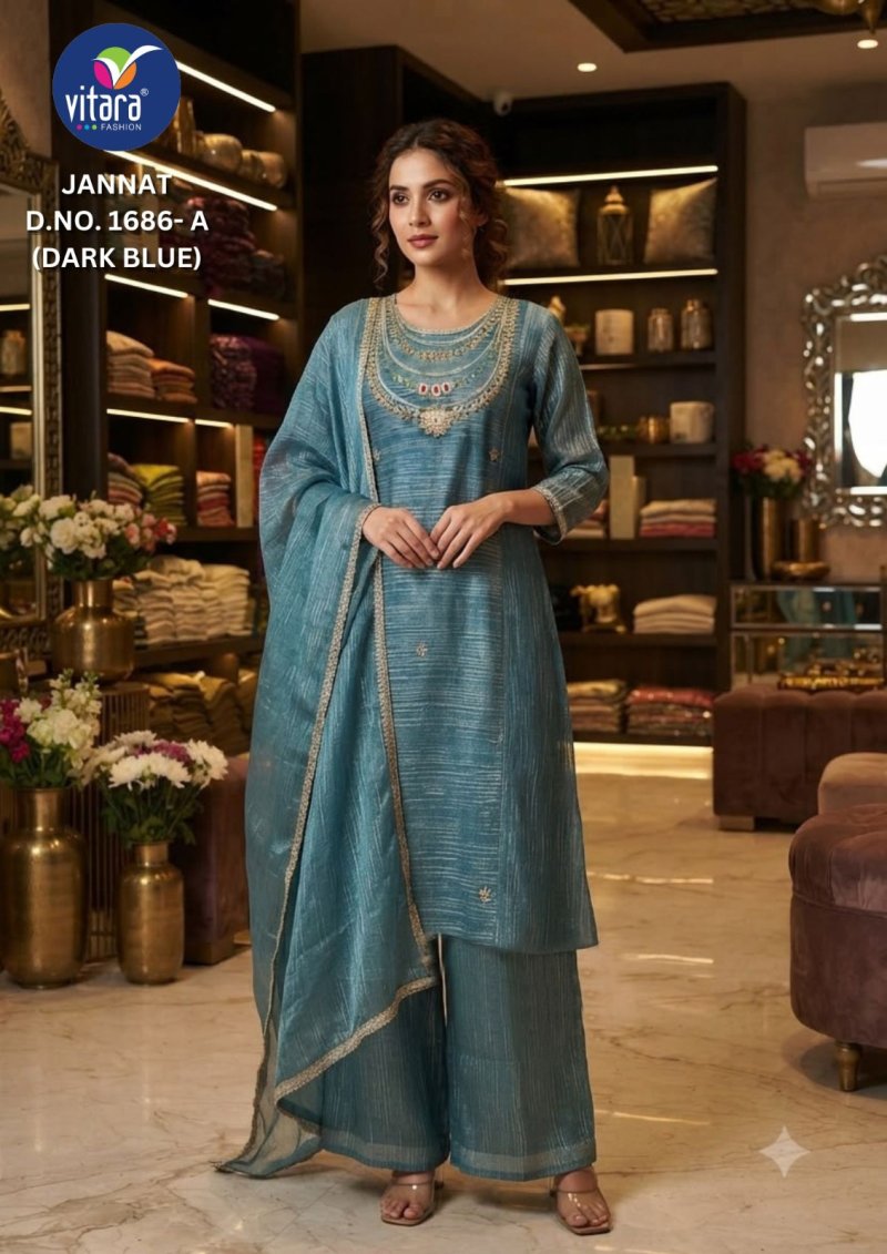 Jannat By Vitara Salsa Embroidery Kurtis Set Size Combo 